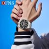OFNS 3D Sun Dial Quartz Watch: Luminous, Waterproof, Multifunctional Men's Timepiece with Three-Eye, Six-Needle Design and Calendar.