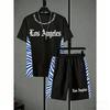 Fashion Men's Set Tiger Zebra Stripe Colorful Printed Men's T-shirt and Shorts 2 Piece Set Summer Casual Outdoor Men's and Women's T-shirt Sets