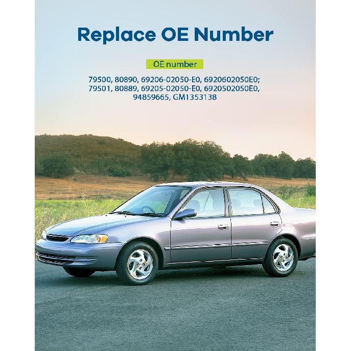 LUJUNTEC Interior Door Handles Driver Passenger Side Replacement for 1998-2002 for Toyota Corolla Texture Grey(4pcs)