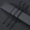 3.5-7MM Braccialetti a Catena in Acciaio Inossidabile per Uomo Donna Punk Maglia Cubana Maglia a Maglia Grossa Bangle Moda Festa Gioielli Che Non Sbiadiscono Mai