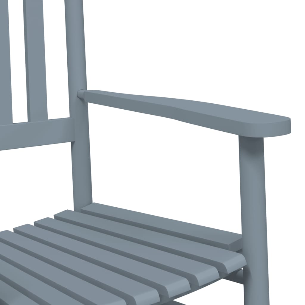 Vidaxl Rocking Chairs with Folding Table, Grey, Poplar Wood