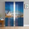 Sydney Harbour New South Wales Australia Chiffon Sheer Curtains for Living Room Bedroom Decoration Window Voiles Tulle Curtain