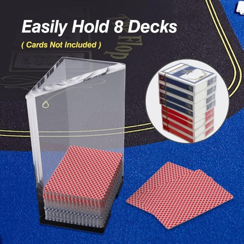 Clear Acrylic 8 Deck Poker Card Stand Playing Card Holder Game & Sports Expert Acrylic Discard Trays Easy To Use