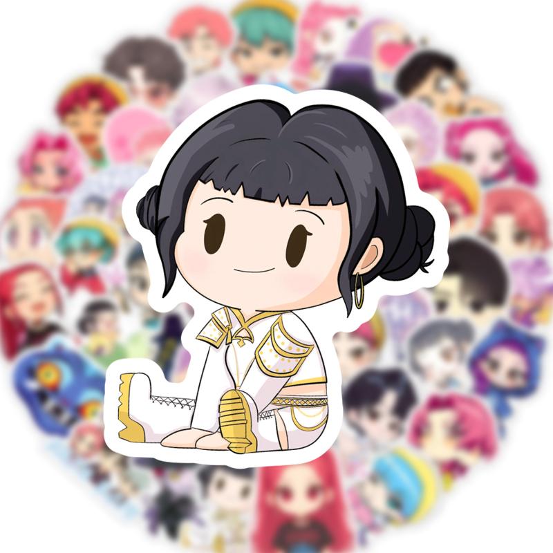 50Pcs Cute Kpop Demon Hunters Stickers Waterproof Graffiti Decals For Diy Phone Case Laptop Notebook Scrapbooking Stickers