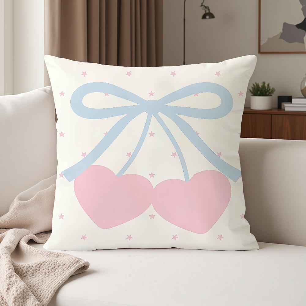 Kunst Rosa Schleife Kirsche Lieblich Kawaii Kissenbezug Geeignet für Schlafzimmer Wohnzimmer Autos Heimdekoration