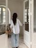 Ting Lan White Cow Elastic Loose Wide-Leg Slimming Casual Nine-Point Pants