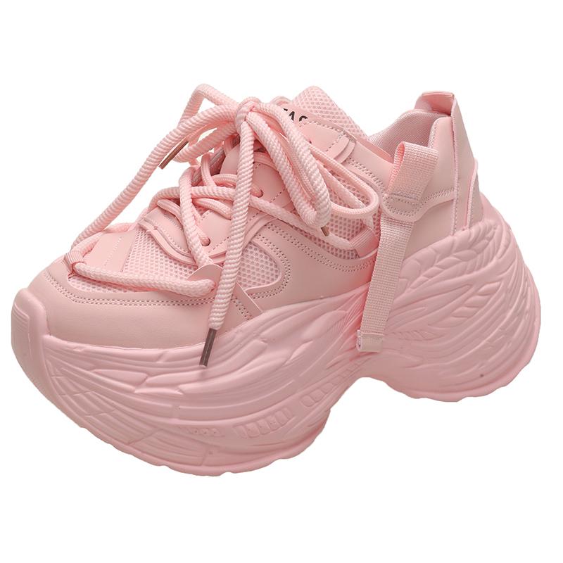 Aphixta Platform Sneaker Boots Height Increasing Lace Up Autumn Winter Women Shoes Thick Botton Sole Boots Mesh Casual Shoes