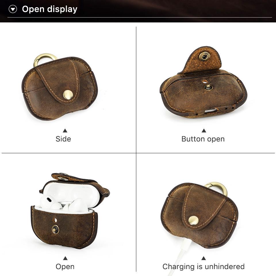 Handmade Genuine Leather Protective Case for AirPods Pro 2