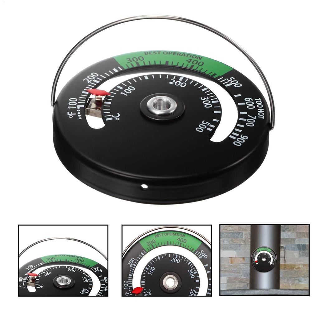 Magnet Fireplace Fan Thermometer Aluminum Alloy Fireplace Thermometer Household Stovepipe Wood Burning Stove Thermometer