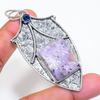 Natural Tiffany Stone, Iolite 925 Sterling Silver Jewelry Pendant 2.96" ZS-481
