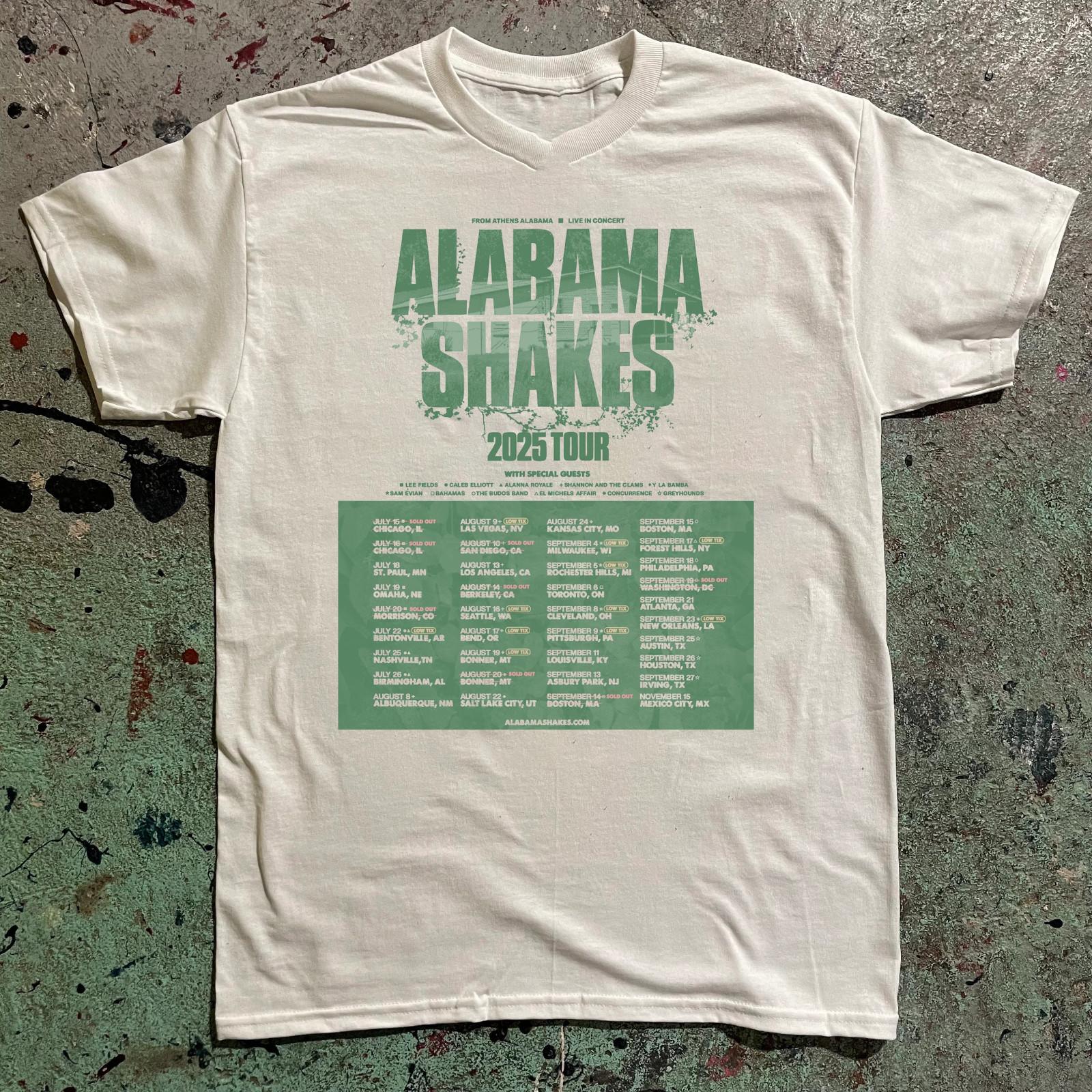 Alabama Shakes Tour 2025 Full White T-shirt K810 XXXXL