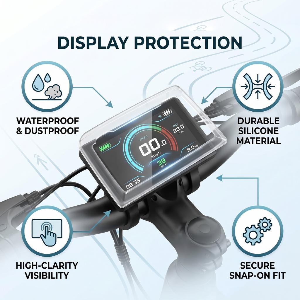 Electric Bike Screen Cover Fit for SW911 LCD Display Silicone Water Proof Clear Speedometer Protective Case