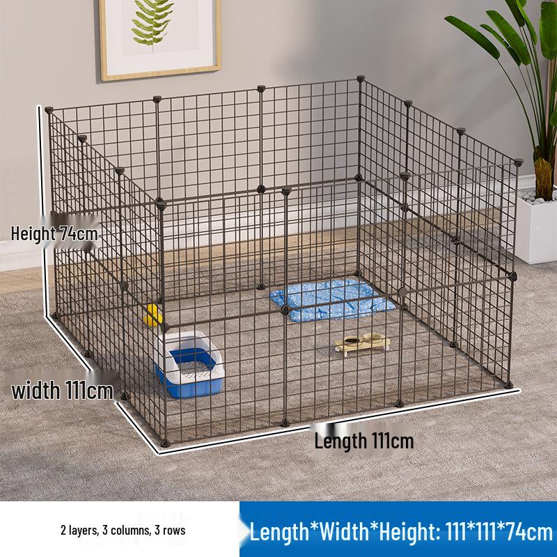 Free Assembly Indoor Pet Fence Barrier: Iron Mesh Anti-Escape Dog Stopper Fence.