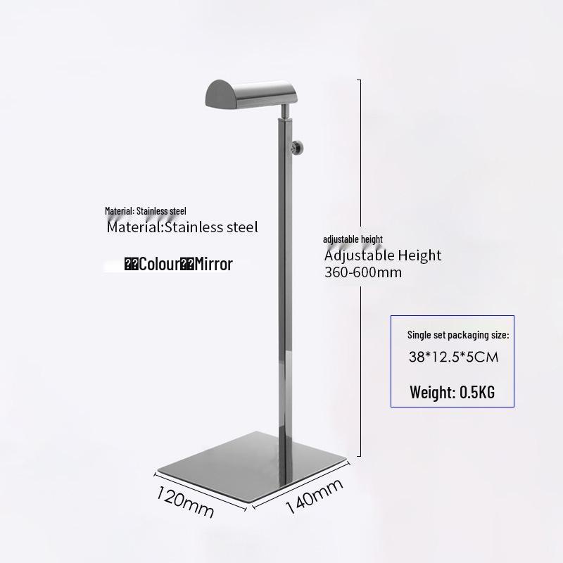Adjustable Stainless Steel Handbag Display Stand with Gas Spring