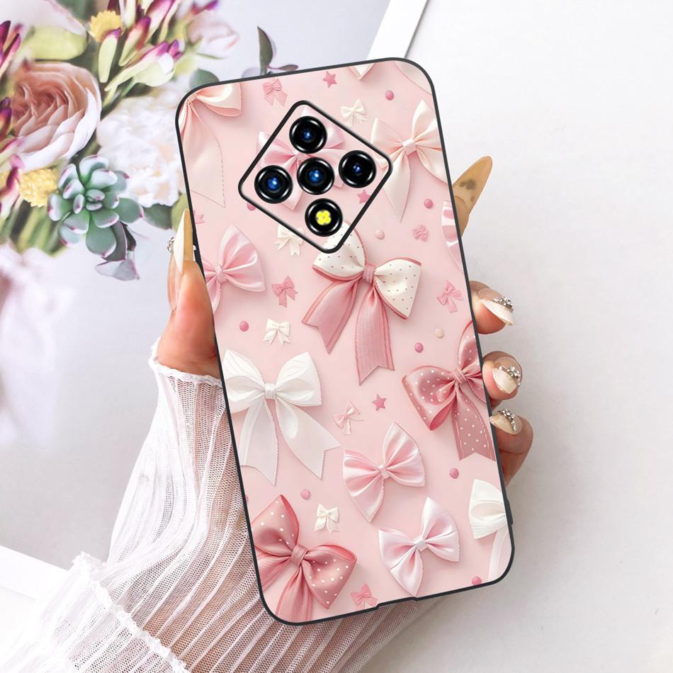 For Infinix Zero 8 8i X687 X687B Cute Flower Butterfly Cat Painted Case For Infinix Zero8 Zero8i Black Silicone Soft Phone Cases