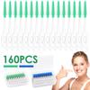 160Pcs Interdental Brush Toothpick Soft Silicone Tooth Picks Comfy Dental Tooth Cleaning Tool Floss Stick Ultra Tight Bristles