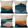 4Pcs Retro Abstract Cushion Covers, Boho Sun & Leaf Geometric Pillow Cases For Sofa Bedroom Living Room 45X45Cm