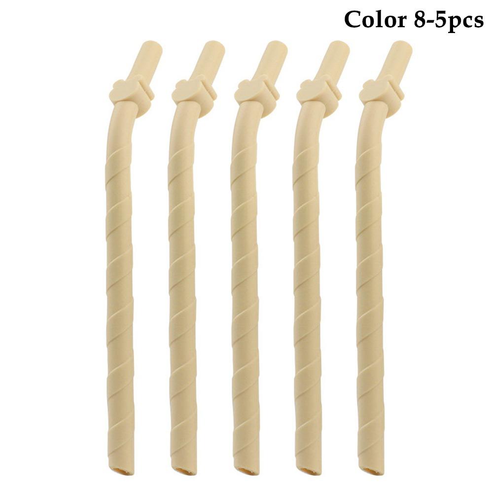 

5Pcs 15.5cm Short Bent Straws Universal Reusable Straws Silicone Straws Children s Milk Tea 5Pcs Color 8