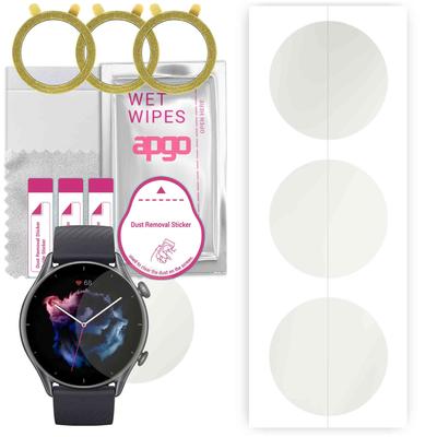 3x apgo hydrogelová matná ochranná fólie na displej pro Amazfit GTR 3, hydrogelová fólie, flexibilní, měkká TPU s polohovací vrstvou, snadná instalace