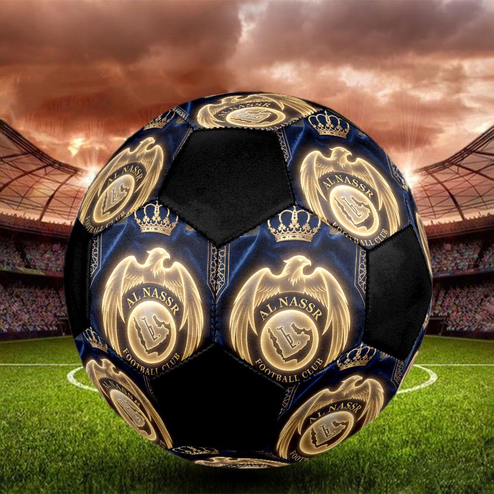 1 pz Pallone da Calcio Al-Nassr FC Taglia 5 Pallone da Calcetto Indoor alla Moda Colorato Gioco per il Cortile - Ottimo per Regalo agli Appassionati di Sport HE17
