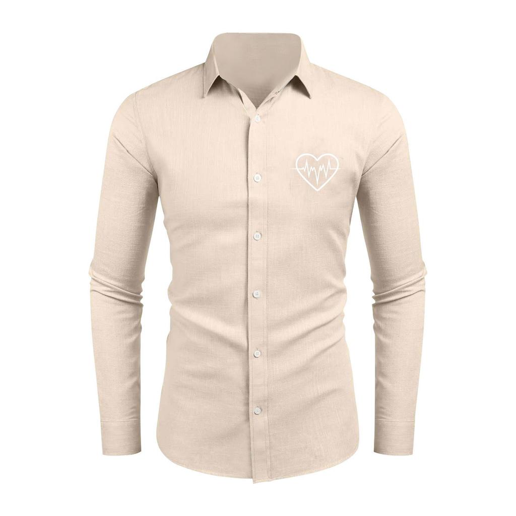 Lässiges, locker sitzendes Langarmhemd für Herren, modisches Revershemd