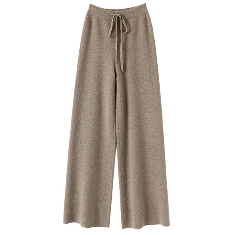 2024 Autumn/Winter Women's 100% Pure Cashmere Wide-Leg Knitted Pants