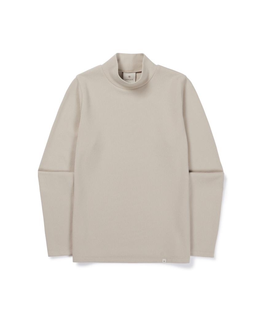 SNOWPEAK APPAREL Ribbed Women'S Mock Neck Long Sleeve T-Shirt (S26Fwftl33) Light Beige