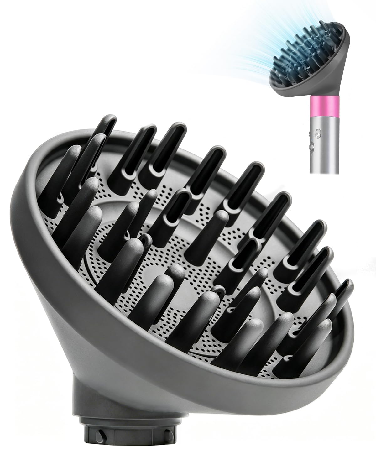 Насадка-диффузор для плоек и для фена Dyson Airwrap HS01 / HS05 / HS08 Аксессуары Универсальная сменная насадка-диффузор для фена серый