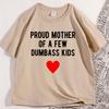 Grappig Mama T-shirt Mama Trots Moeder van Een Paar Stommelingen Kinderen T-shirt Casual Moederdag T-shirt Los Rond Hals Streetwear Tops