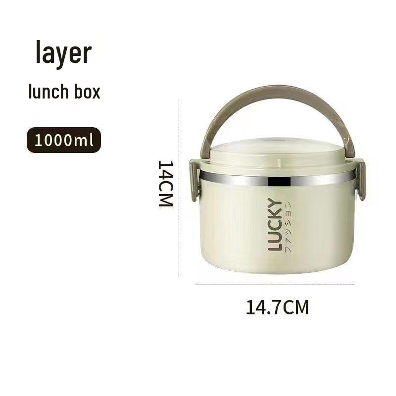 Large Capacity Double-Layer Stainless Steel Insulated Portable Lunch Box for Office Workers & Students.