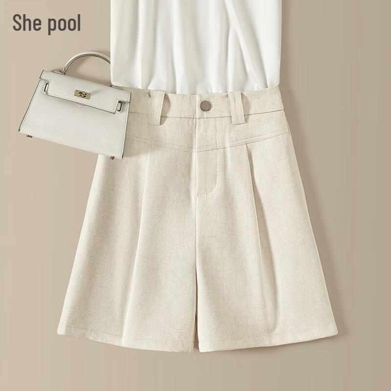 

Women s High-Waisted Straight-Leg Casual Shorts S