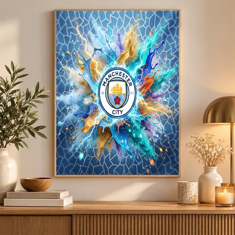 Manchester City Diamond Painting Kit 5D Full Drill DIY Diamond Mosaic Wall Art Home Decor
