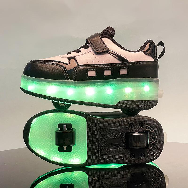 New 2025 Children's Sneakers Men's Girls Roller Skates Ice Skates Wheeled Walking Shoes Casual Footwear Kids Sneakers