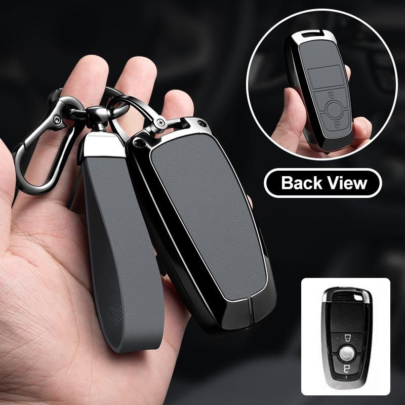 Zinc Alloy Leather Car Remote Key Case Cover For Ford Fusion Mustang Expedition F-450 F-350F150 Edge Explorer Mondeo Mk5 Focus