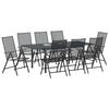 Garden Dining Set 9 Pcs Anthracite Steel