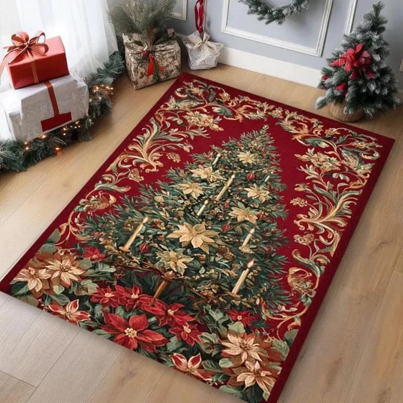 Merry Christmas Rug Christmas Decor Rug Noel Rugs Christmas Carpet Xmas Rug New Year Gift Rug Holiday Rug Home Decoration