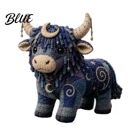 Handmade Gift Making Beginners DIY Sewing Kit Cow Patchwork Supplies Highland for Adults Fabric Doll