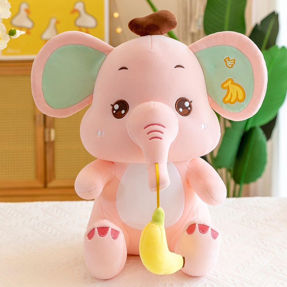 

Decor Children Gifts Banana Elephant Doll Elephant Stuffed Toys Elephant Plush Toy Forest Animals 25cm розовый