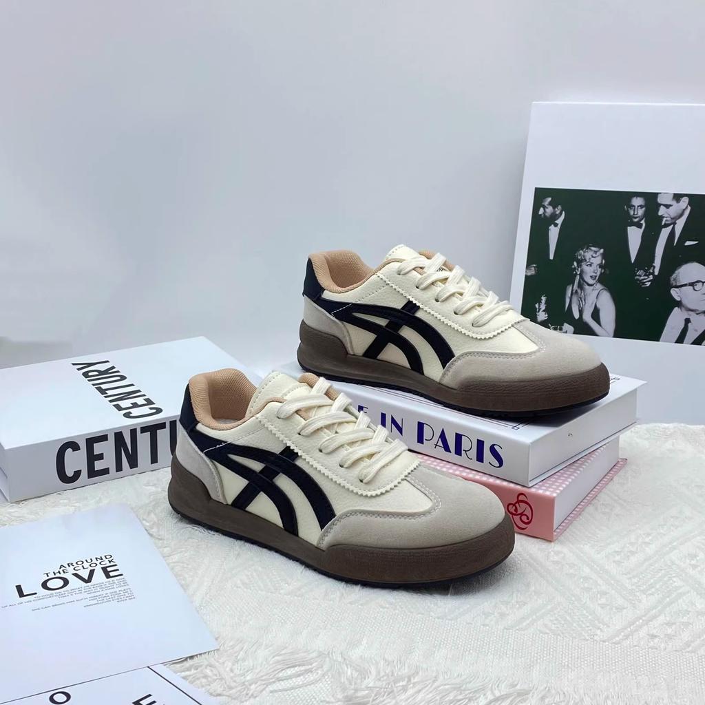 2025 Spring Thick-soled Flat-soled Forrest Gump Shoes New German Training Shoes Versatile Sports and Leisure Popular Small White Board Shoes Women's