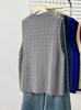 Plus Size Women's Solid V-neck Knit Vest for Spring/Autumn 2026 - Versatile Cardigan Outerwear 