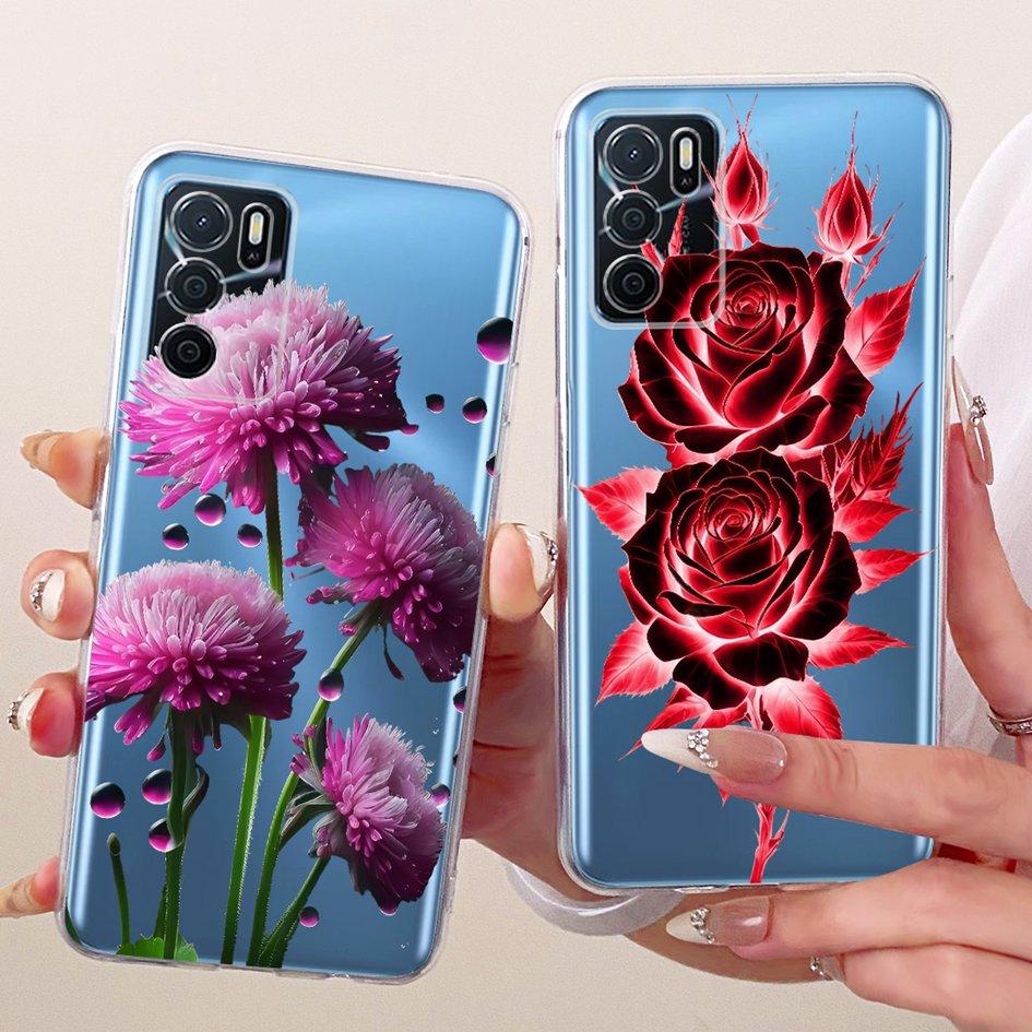 Clear Phone Case For OPPO A16 A16s A54s Cover CPH2269 CPH2271 CPH2273 Popular Flower Soft Silicone Cases For OPPOA16 A 16 S Etui