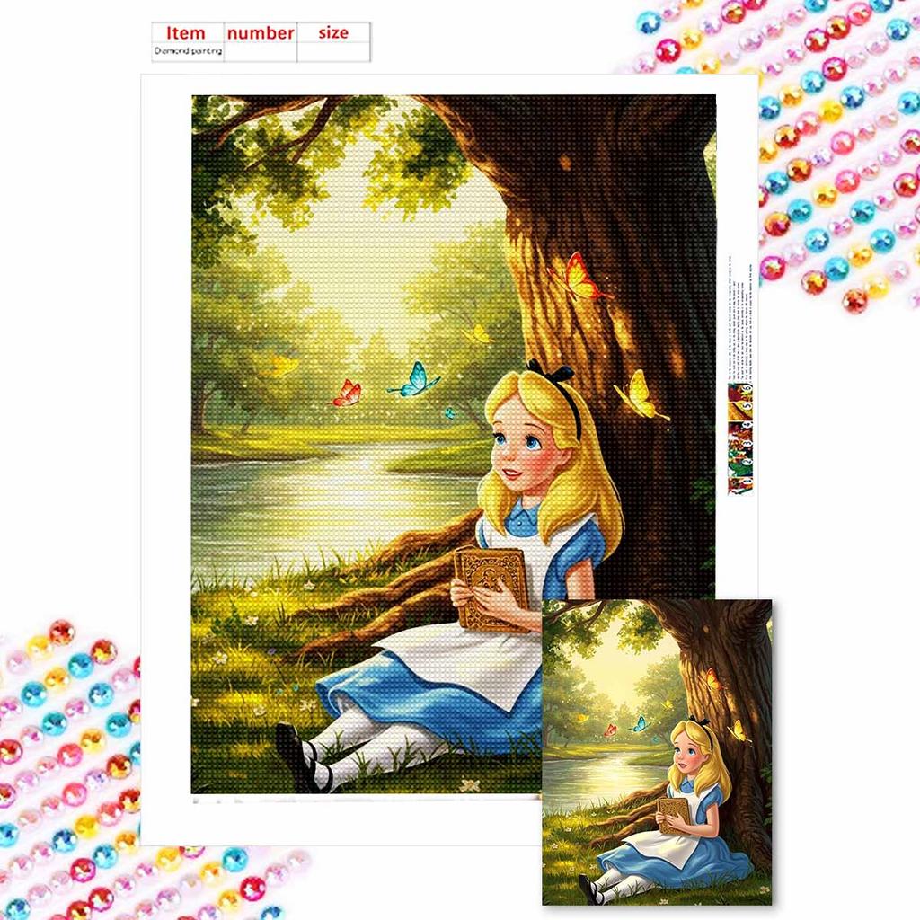 5D Diy Diamond Painting Alice Under The Tree Full Drill Rhinestones Mosaic Embroidery Handmade Products Home Decor Gift