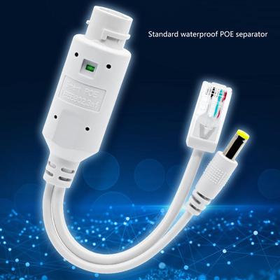Aktivní 48V na 12V vodotěsný PoE splitter adaptér Vyhovující IEEE 802.3af pro IP kamery, VoIP telefony Tech Gadgets