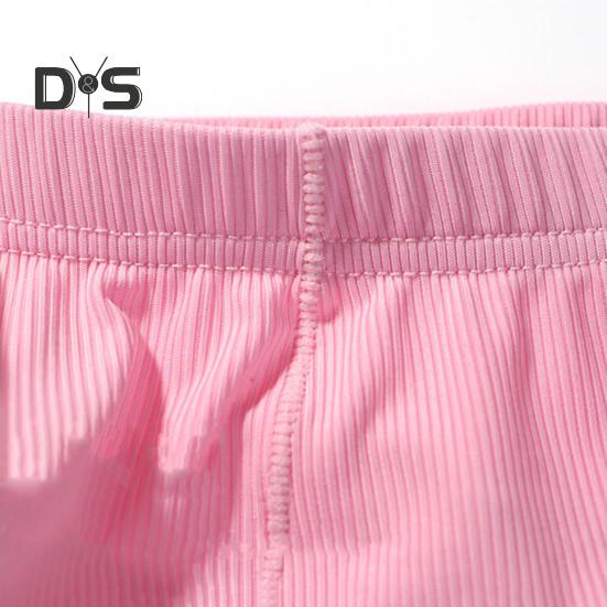 Men Summer Thong Low-rise Ice Silk Ribbed Briefs Solid Color High Elasticity Underwear Smooth Lines Underpants