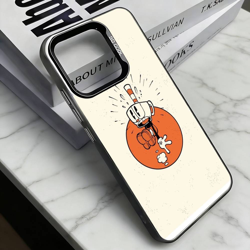 Game Cuphead   Phone Case For iPhone 17,16,15,14,13,12,11 Plus,Pro Max,XS,Colored Silver Plated Inside Cover