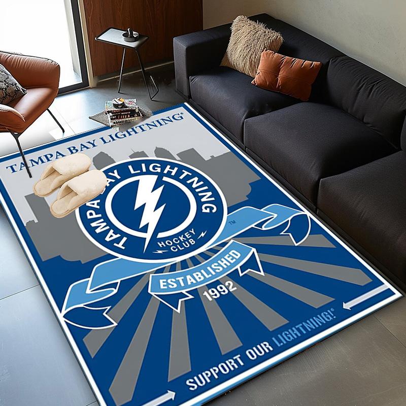 Tampa Lightning Logo Area Rug Suitable for Indoor And Outdoor,Carpets for Kitchens, Homes, Offices, Living Rooms,Home Decor,Christmas Gift