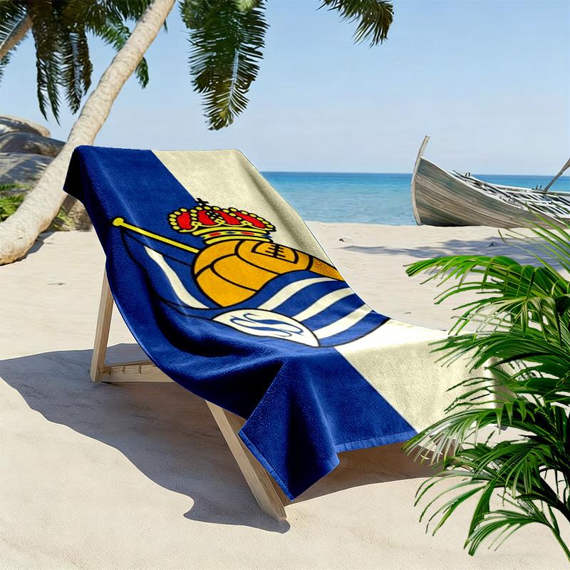 Asciugamano da Spiaggia Stampa Real Sociedad, Asciugamano Grande Morbido Asciugatura Rapida per Spiaggia Campeggio Nuoto
