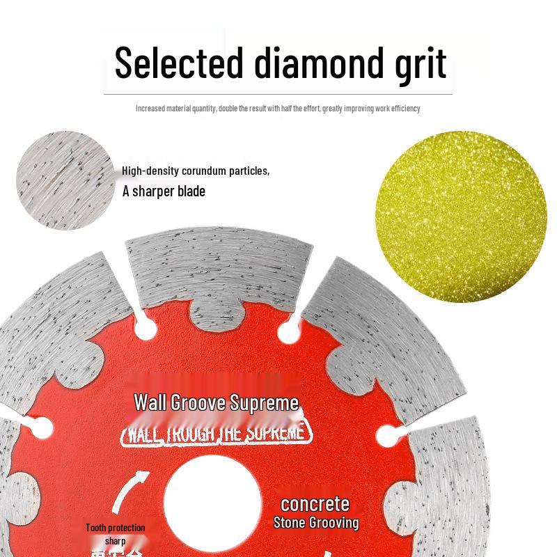 Diamond Slotting Saw Blade for Tile, Concrete, Stone & Marble - Dry Cutting Angle Grinder Blade