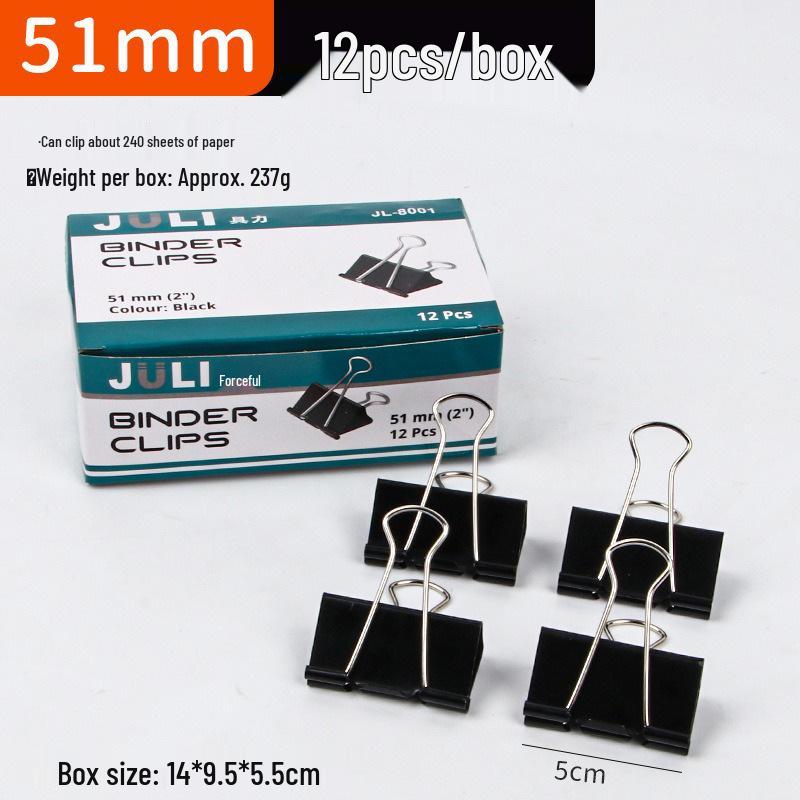 Black Metal Long Tail Clip, Small Size - Multifunctional Ticket & Test Paper Clip for Office & Student Use