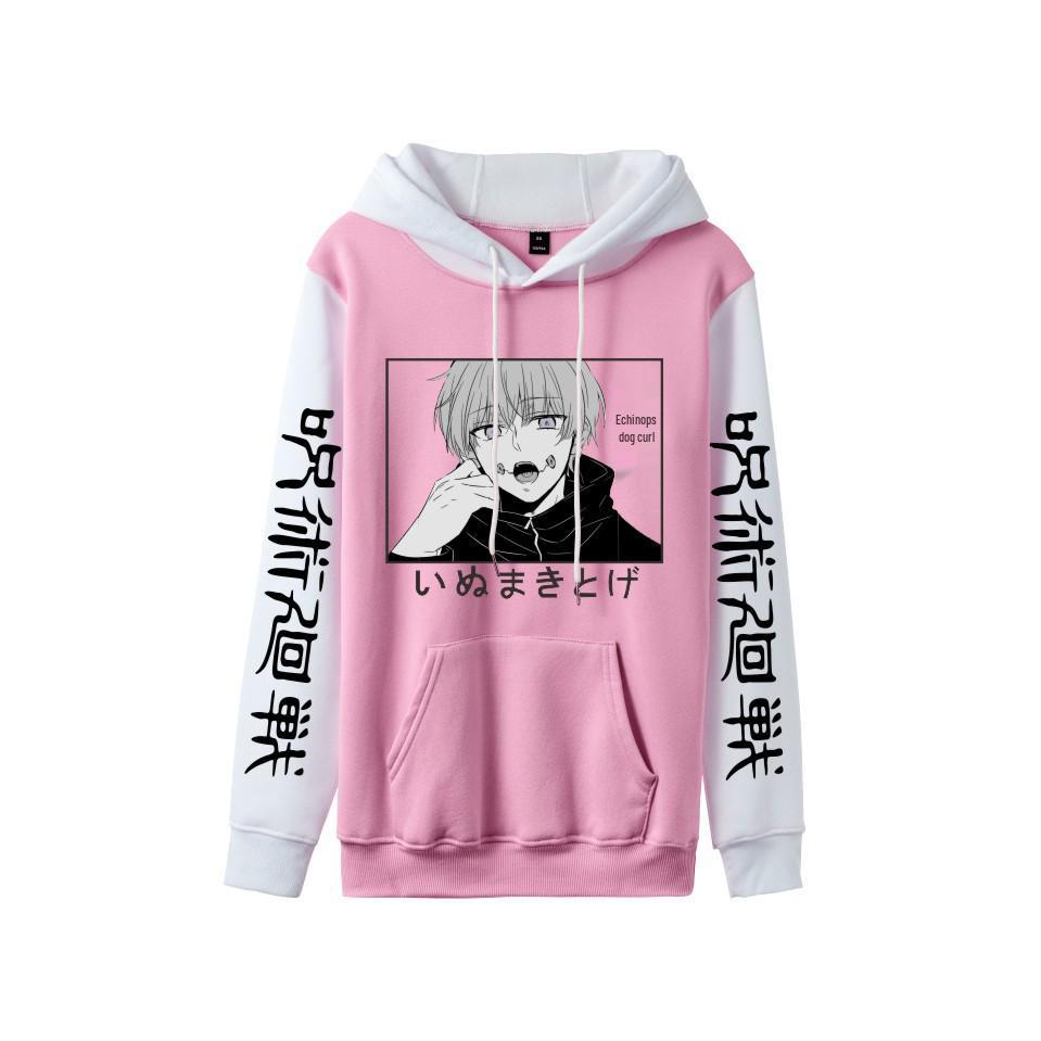 Jujutsu Kaisen Gojo Satoru & Inumaki Toge Colorblock Frühjahrs-Hoodie (Unisex, Europäische Größe)